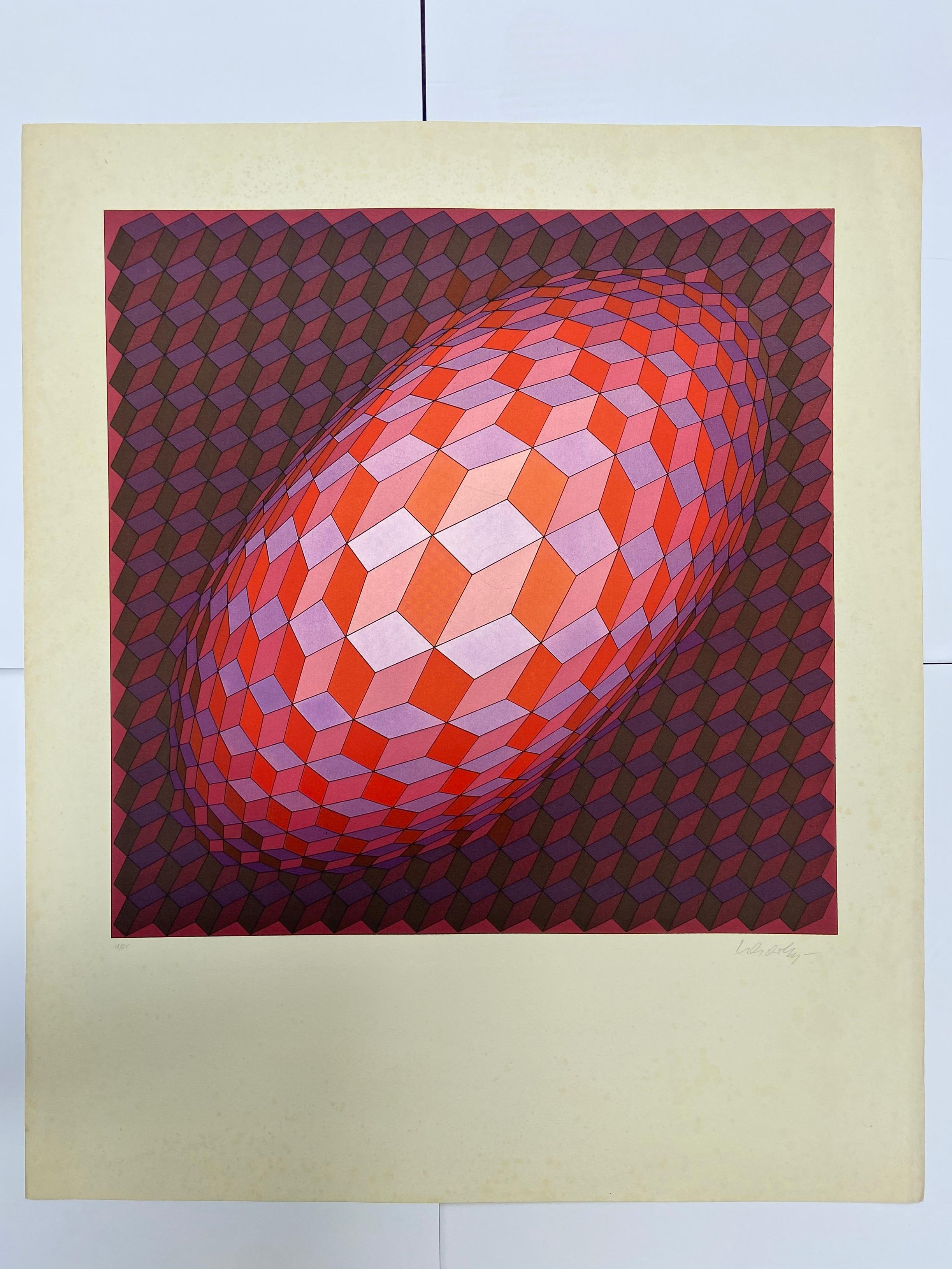 Victor Vasarely Abstract Print - Vasarely - Kinetics 10 - 1965
