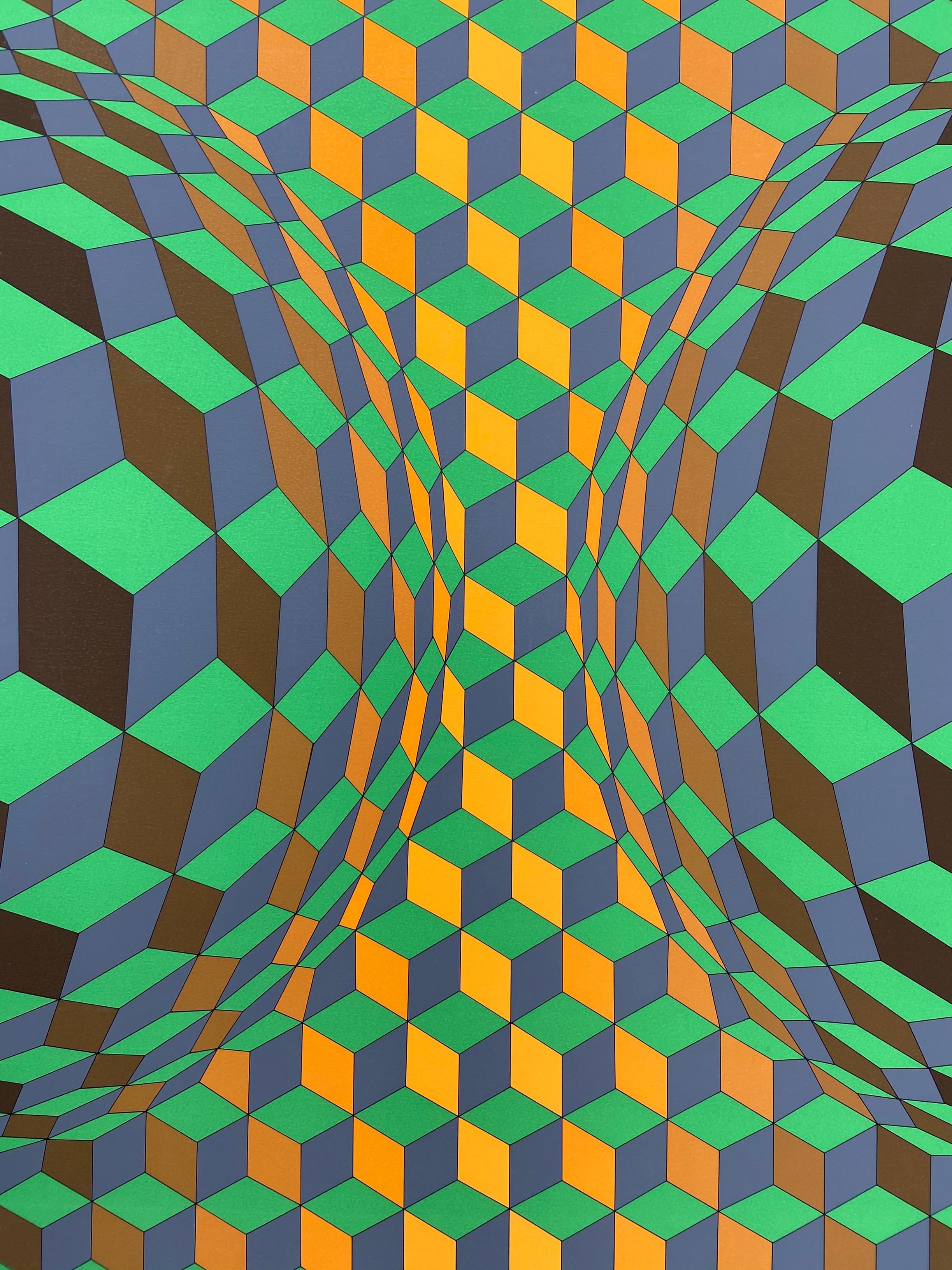 Vasarely - Kinetics 3 - 1965 - Print by Victor Vasarely