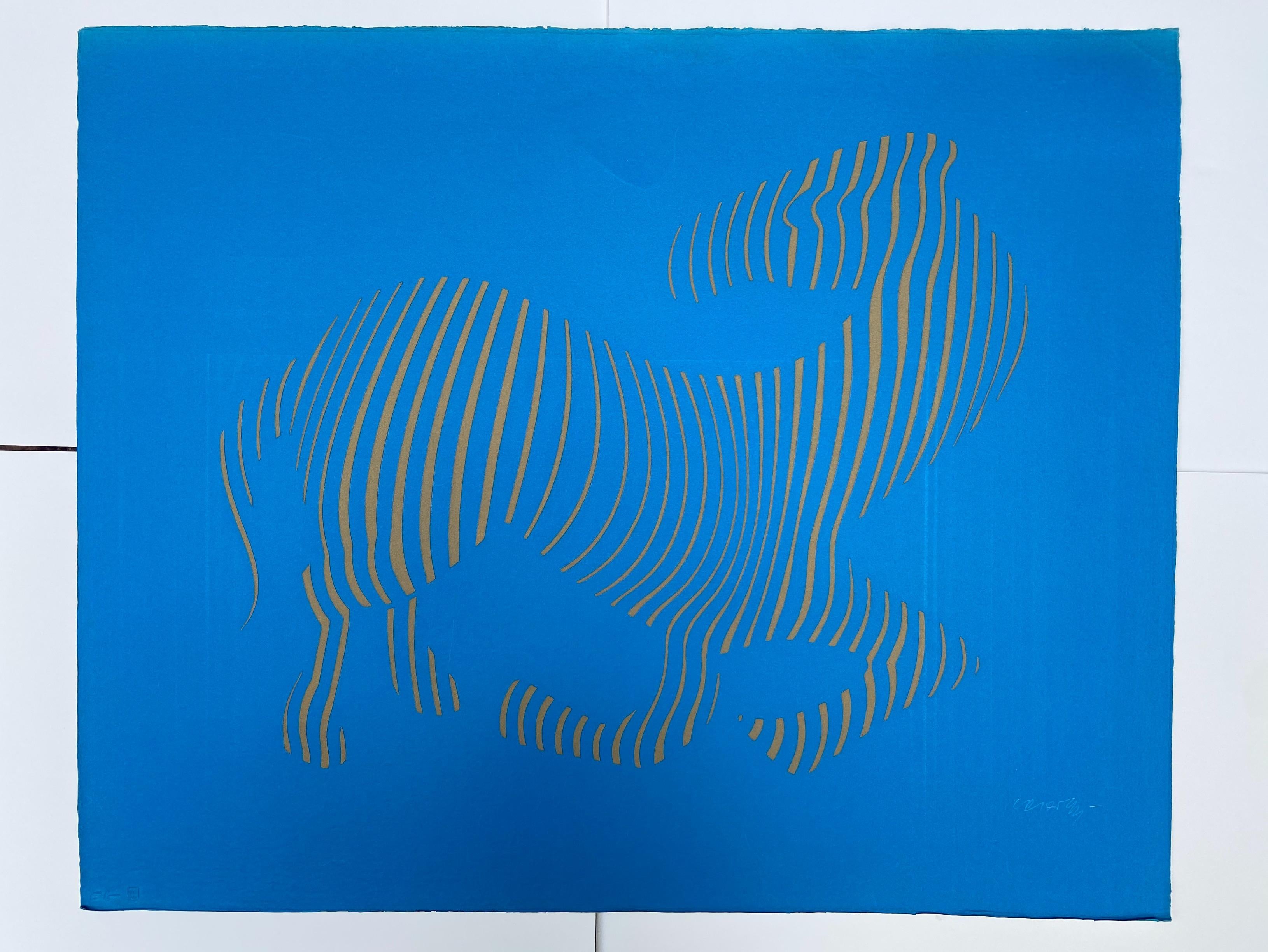 Victor Vasarely Abstract Print - Vasarely - Zebra - 1989