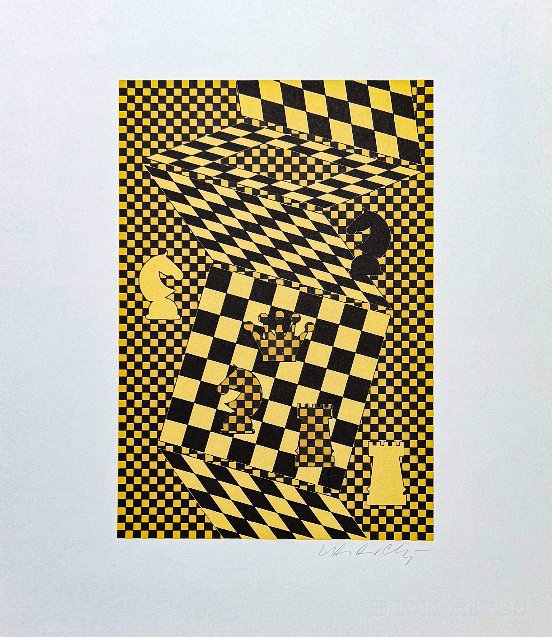 Victor Vasarely (1906–1997) - ECHIQUIER - Lithograph on BFK Rives paper - 1935 For Sale 2