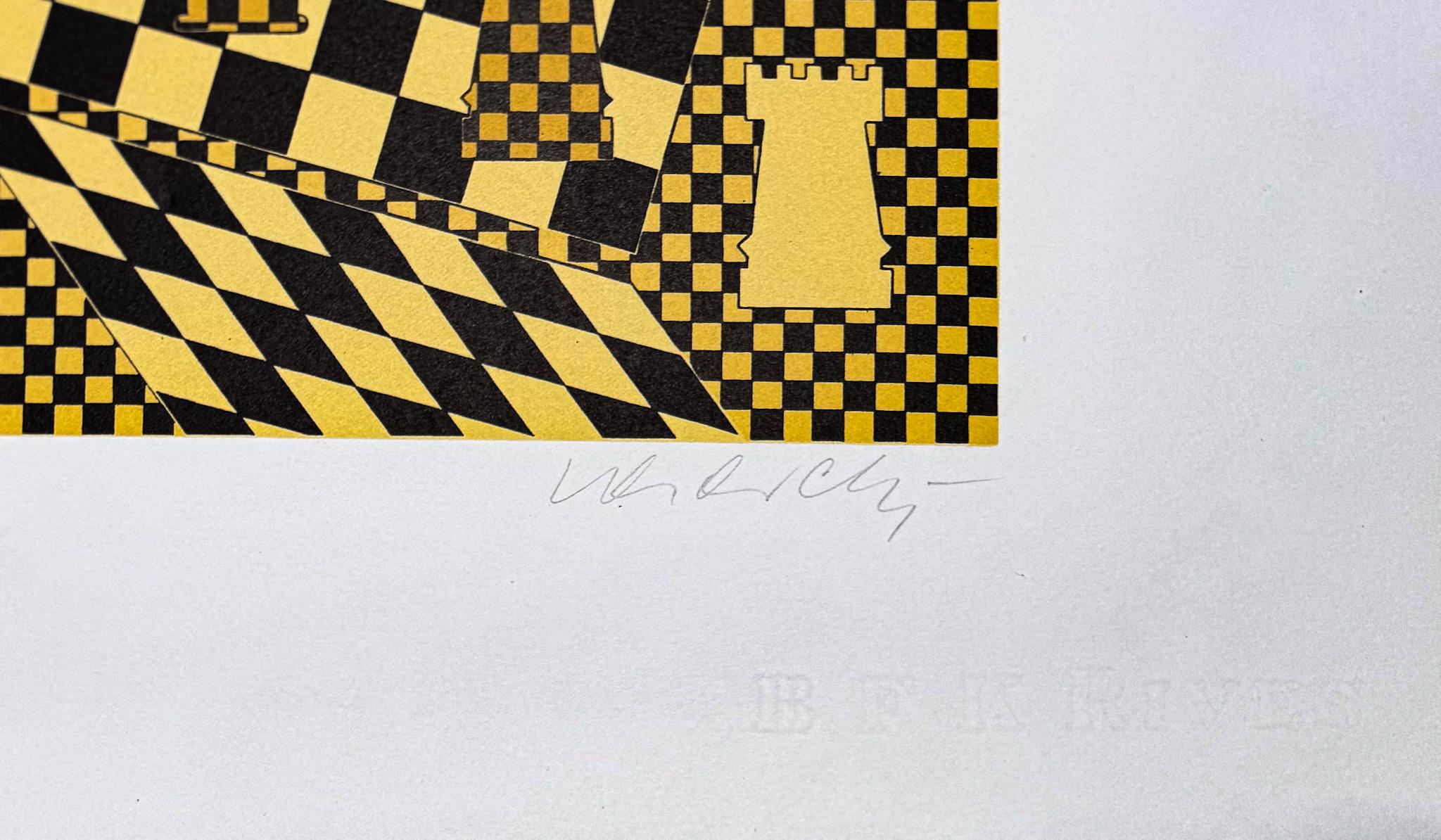 Victor Vasarely (1906–1997) - ECHIQUIER - Lithograph on BFK Rives paper - 1935 For Sale 4