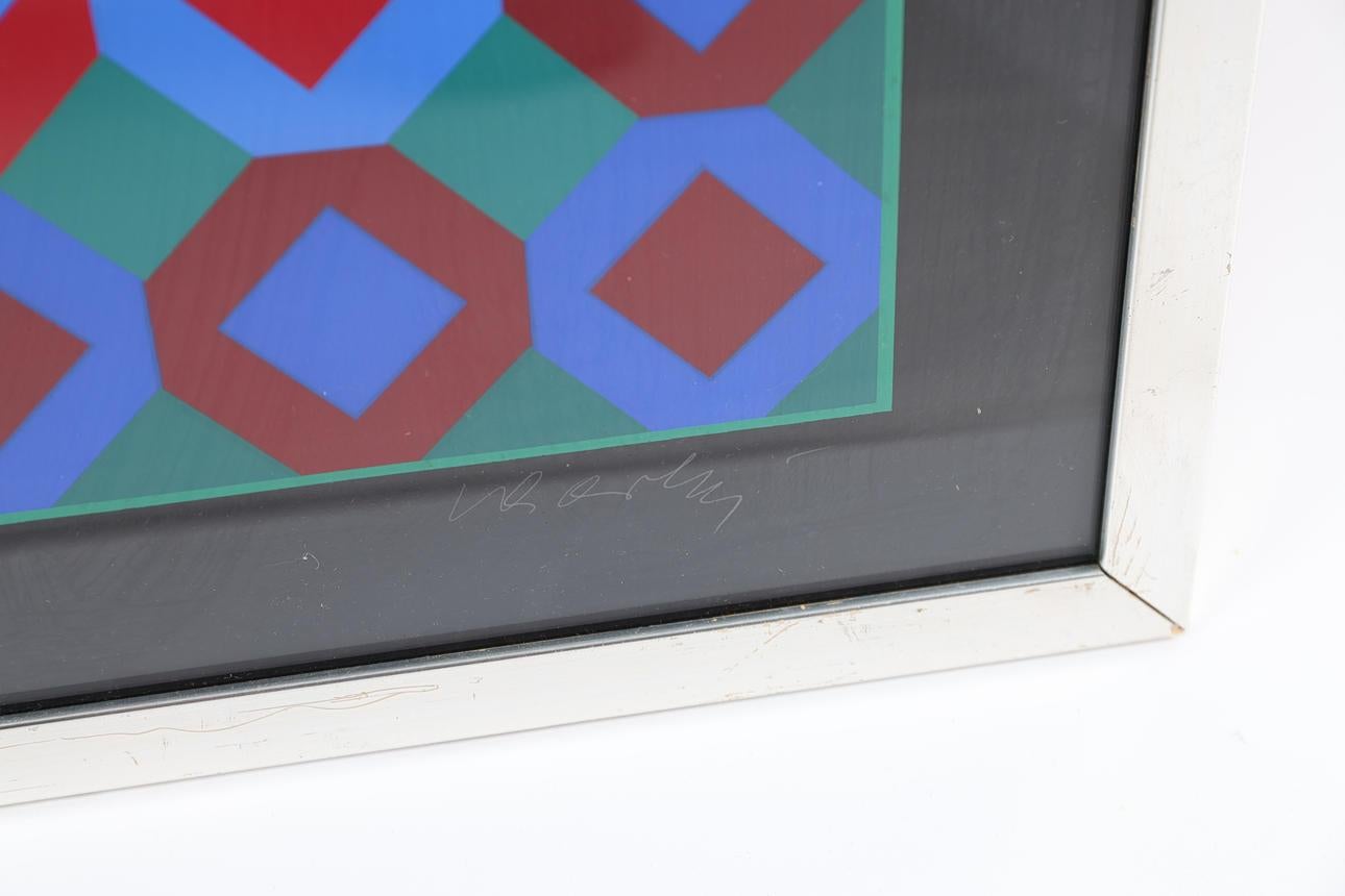 Victor Vasarely (1906–1997) - Optical composition - Color lithograph on paper For Sale 1