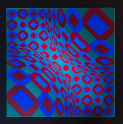 Victor Vasarely (1906-1997) - Composition optique - Lithographie couleur sur papier