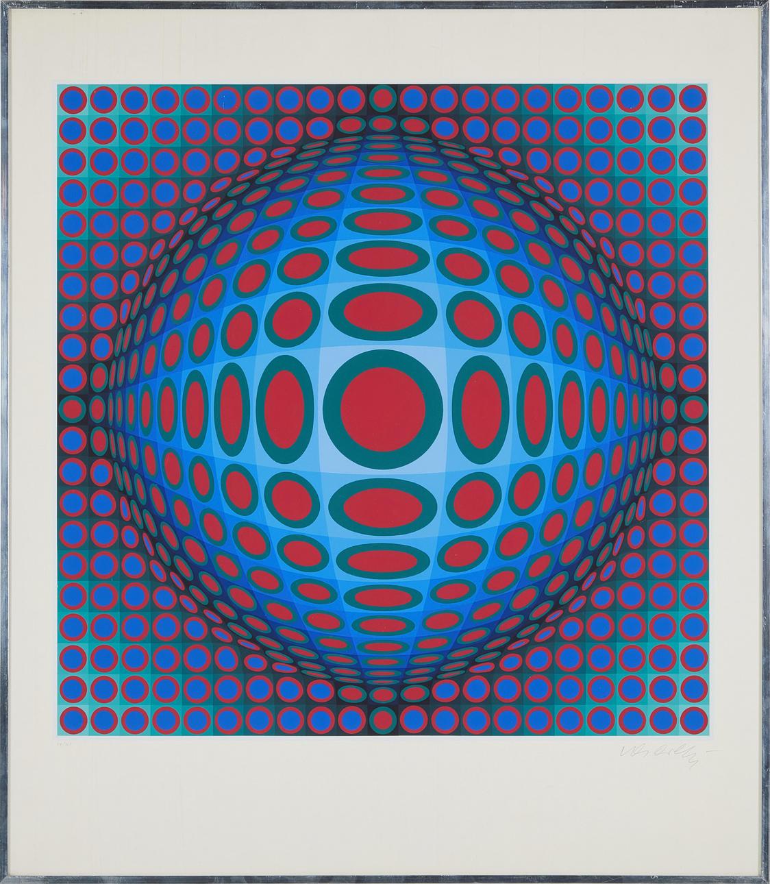 Victor Vasarely (1906–1997) - Optical composition - Color lithograph on paper