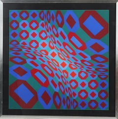 Victor Vasarely (1906-1997) - Composition optique - Lithographie couleur sur papier