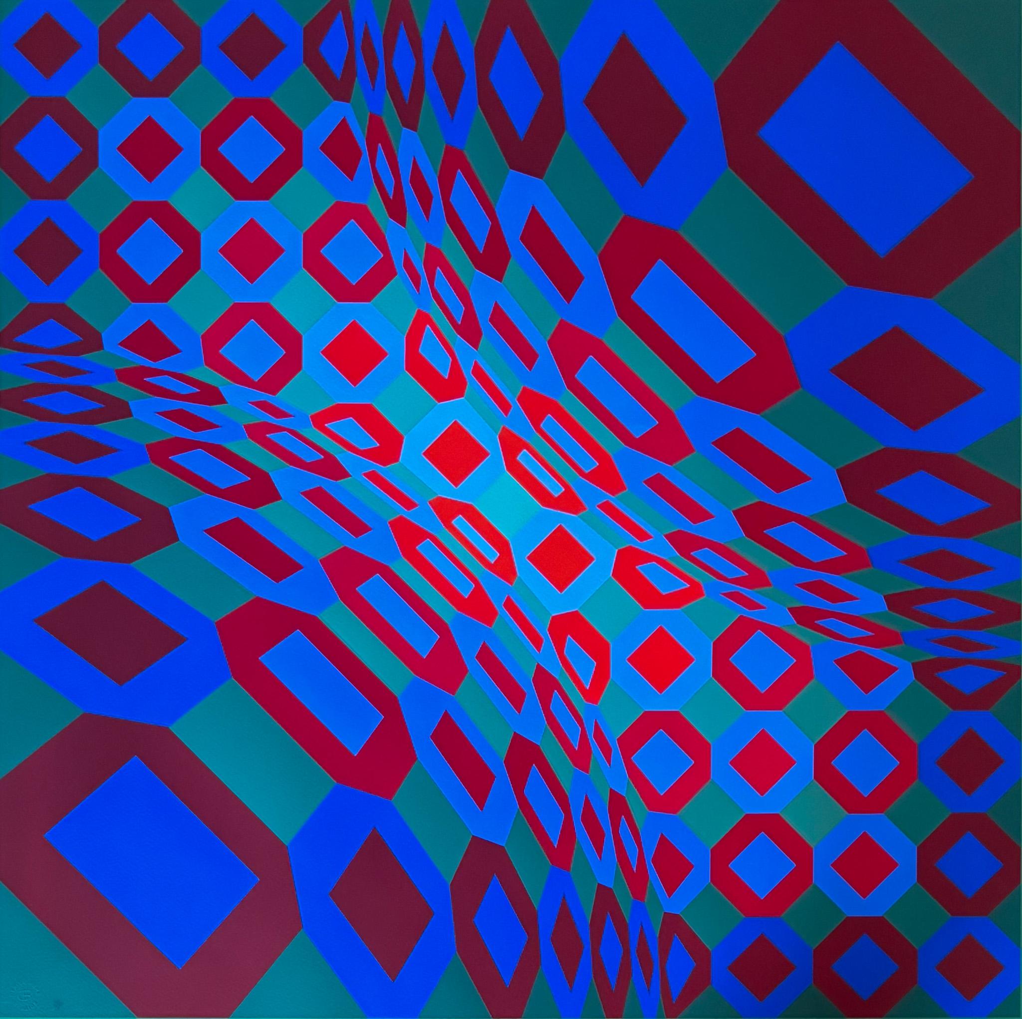 Victor Vasarely (1906–1997) - Optical composition - Color lithograph on paper
