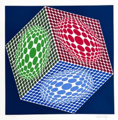 Victor Vasarely (1906–1997) - Paula - Color silkscreen on wove paper - 1989