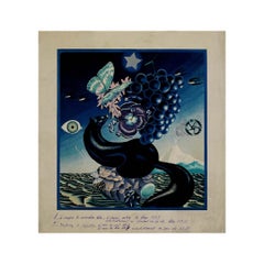 Victor Vasarely 1940 original lithograph - Op Art - symbolism