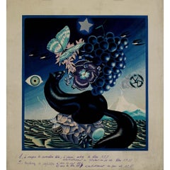 Victor Vasarely 1940 original lithograph - Op Art - symbolism