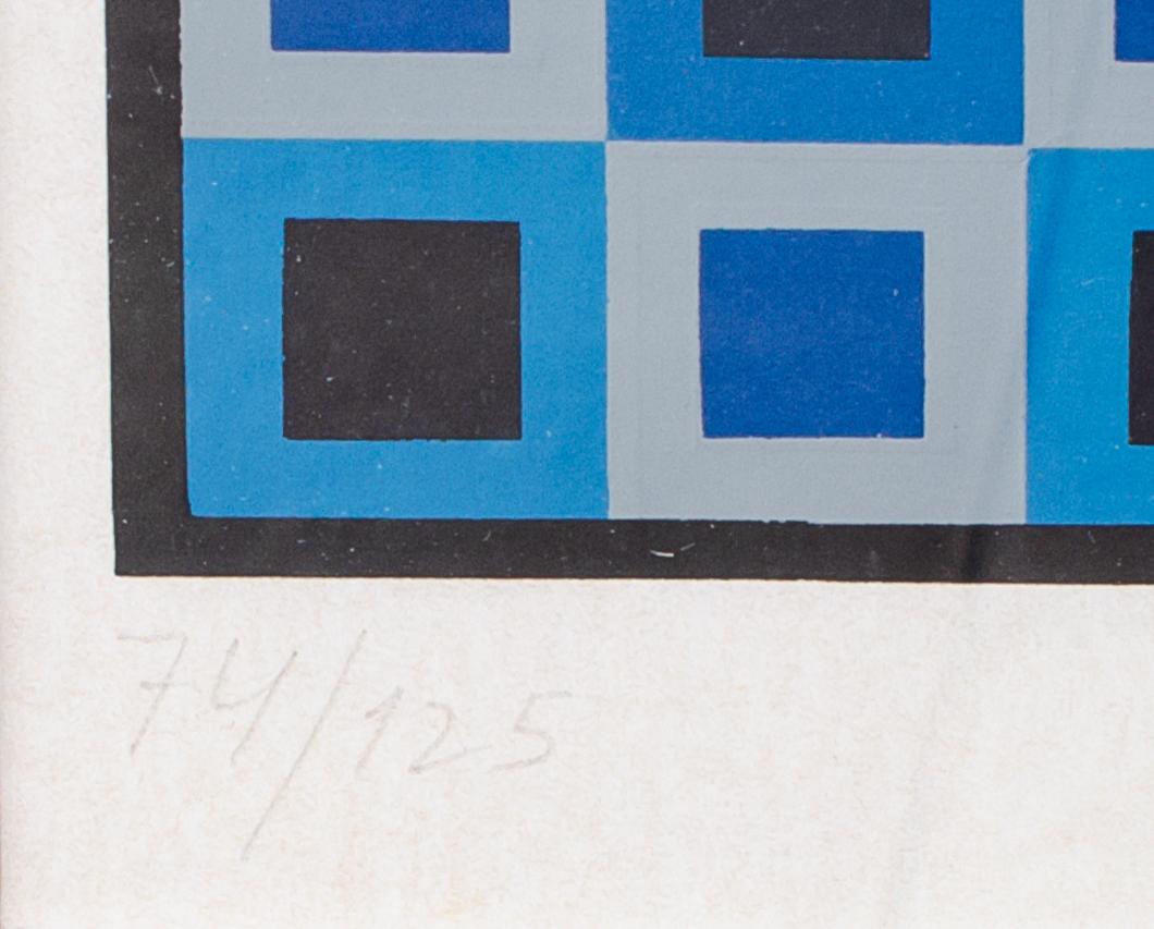 Victor Vasarely Sérigraphie des années 1980 sur les illusions d'optique en vente 1