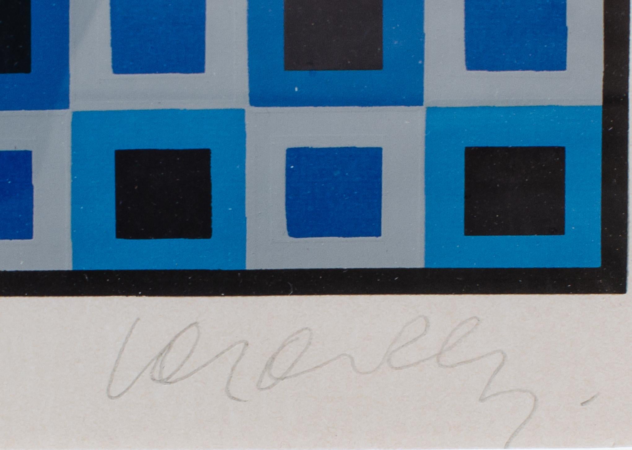Victor Vasarely Sérigraphie des années 1980 sur les illusions d'optique en vente 2