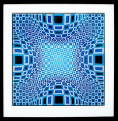 Victor Vasarely Sérigraphie des années 1980 sur les illusions d'optique