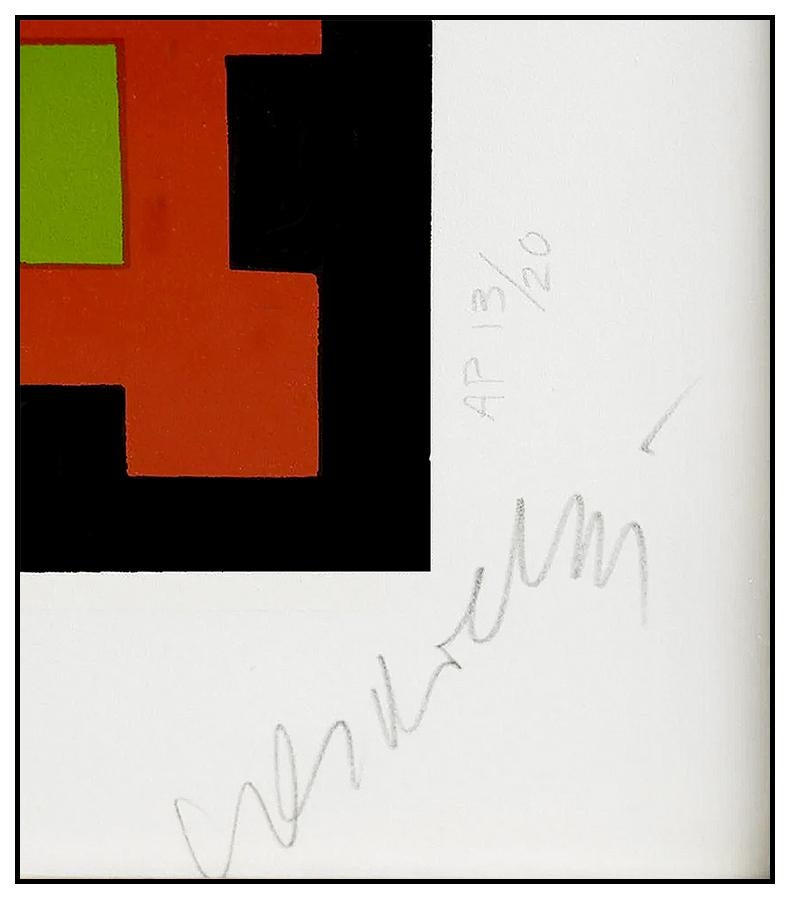 Victor Vasarely 72 x 40 Original Color Silkscreen Ionau Hand Signed Modern Art For Sale 5