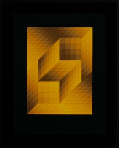 Victor Vasarely "Axo-Charga" Hand-Signed Limited Edition Serigraph, Framed