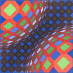 Victor Vasarely "BI-OKTA B" Siebdruck, 1973-75