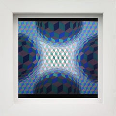 VICTOR VASARELY - "CHEYT-STRI-TON, 1971-73" MONOGRAPH ON PAPER, FRAMED