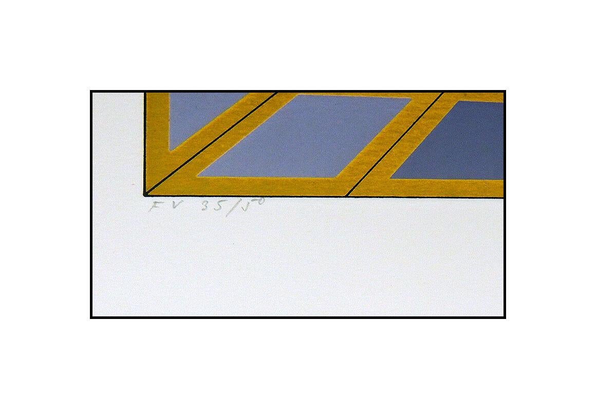 Victor Vasarely Datta Original Color Silkscreen Signed Modern Op Artwork Framed 3