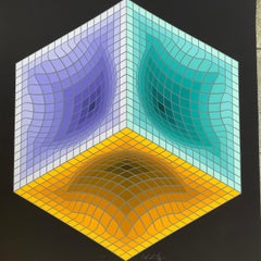 Victor Vasarely  "Estructura geométrica negra"