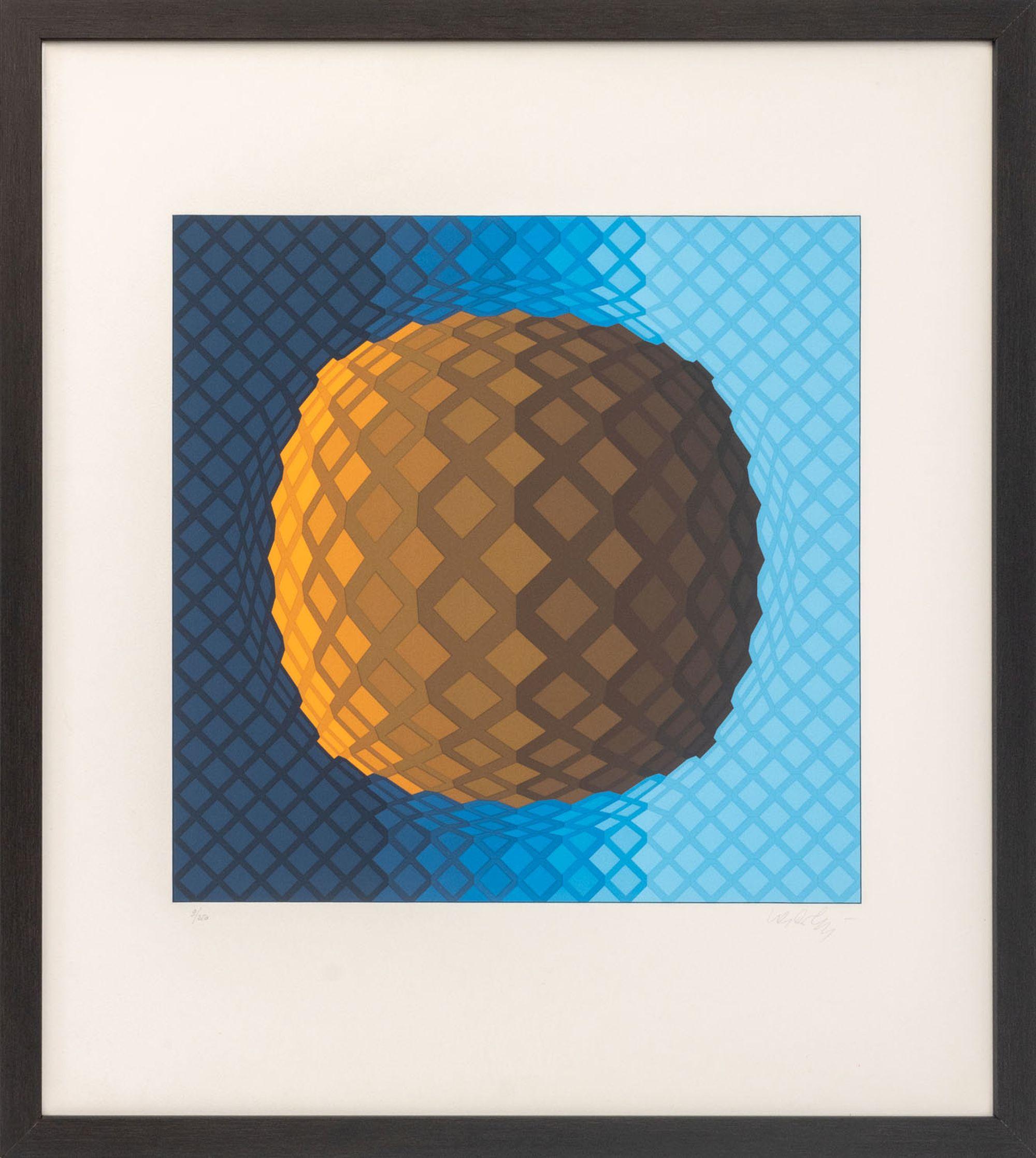 Sérigraphie « Koskota » de Victor Vasarely, Op Art, signée, n° 9/250, encadrée