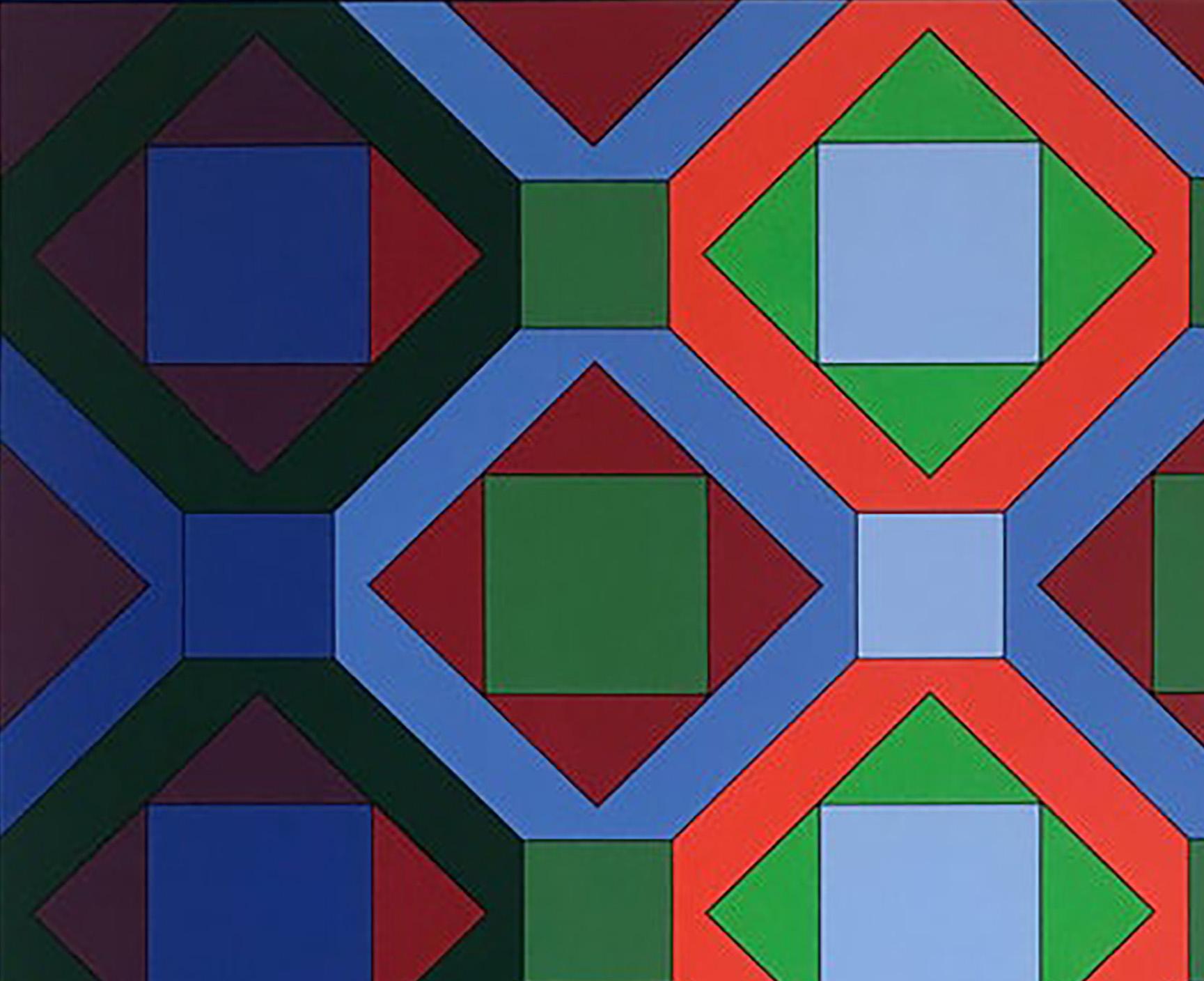 Victor Vasarely Lithograph Geometrical structure 4. 1