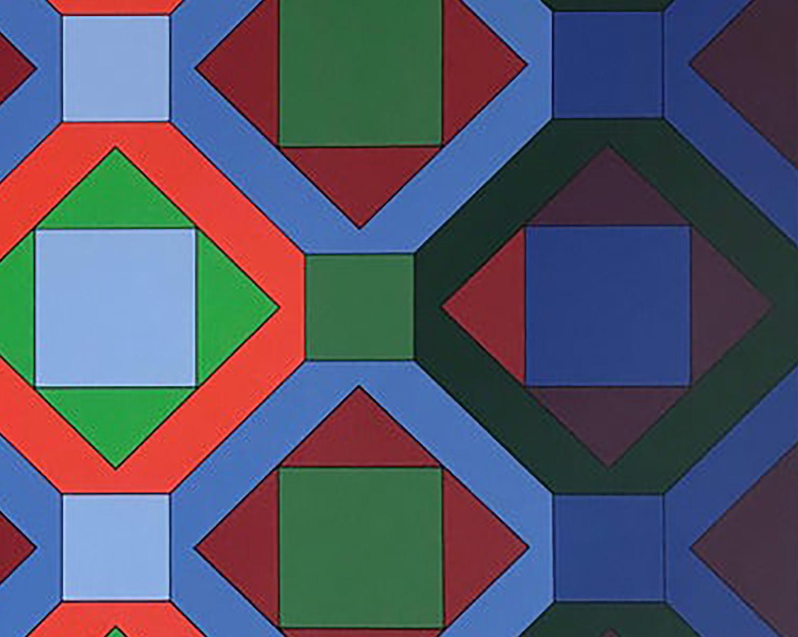 Victor Vasarely Lithograph Geometrical structure 4. 2