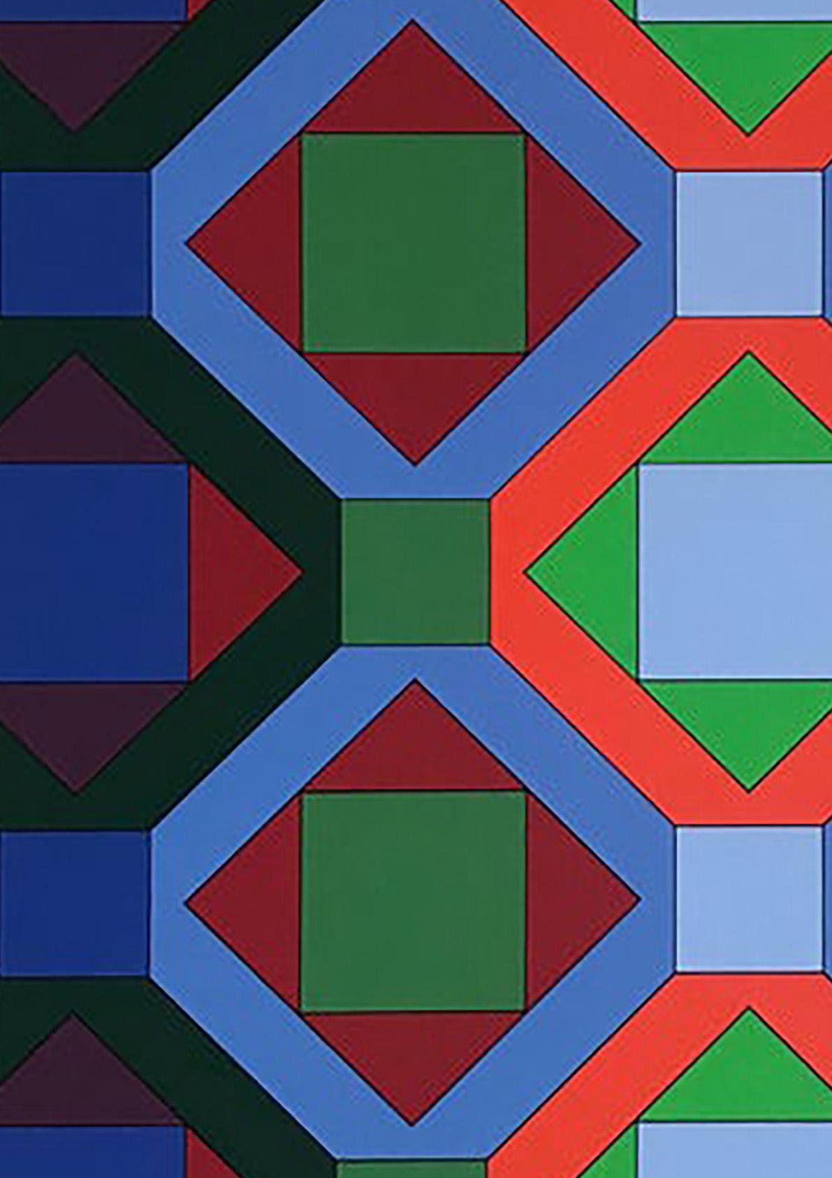 Victor Vasarely Lithograph Geometrical structure 4. 3