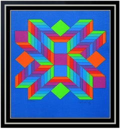Victor Vasarely Original Color Silkscreen  Modern Illusion Hand Signed Art