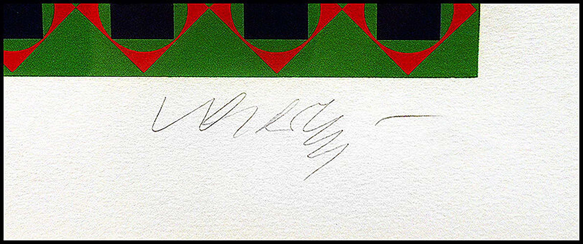 Victor Vasarely Original Color Silkscreen Vilag Signed Modern Op Art Illusion For Sale 1