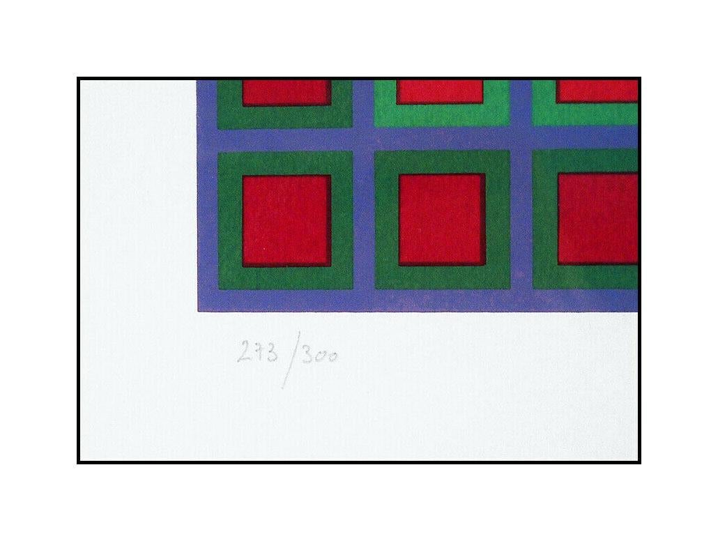 Victor Vasarely Original Screenprint Hand Signed Modern Illusion Titan B Framed 3