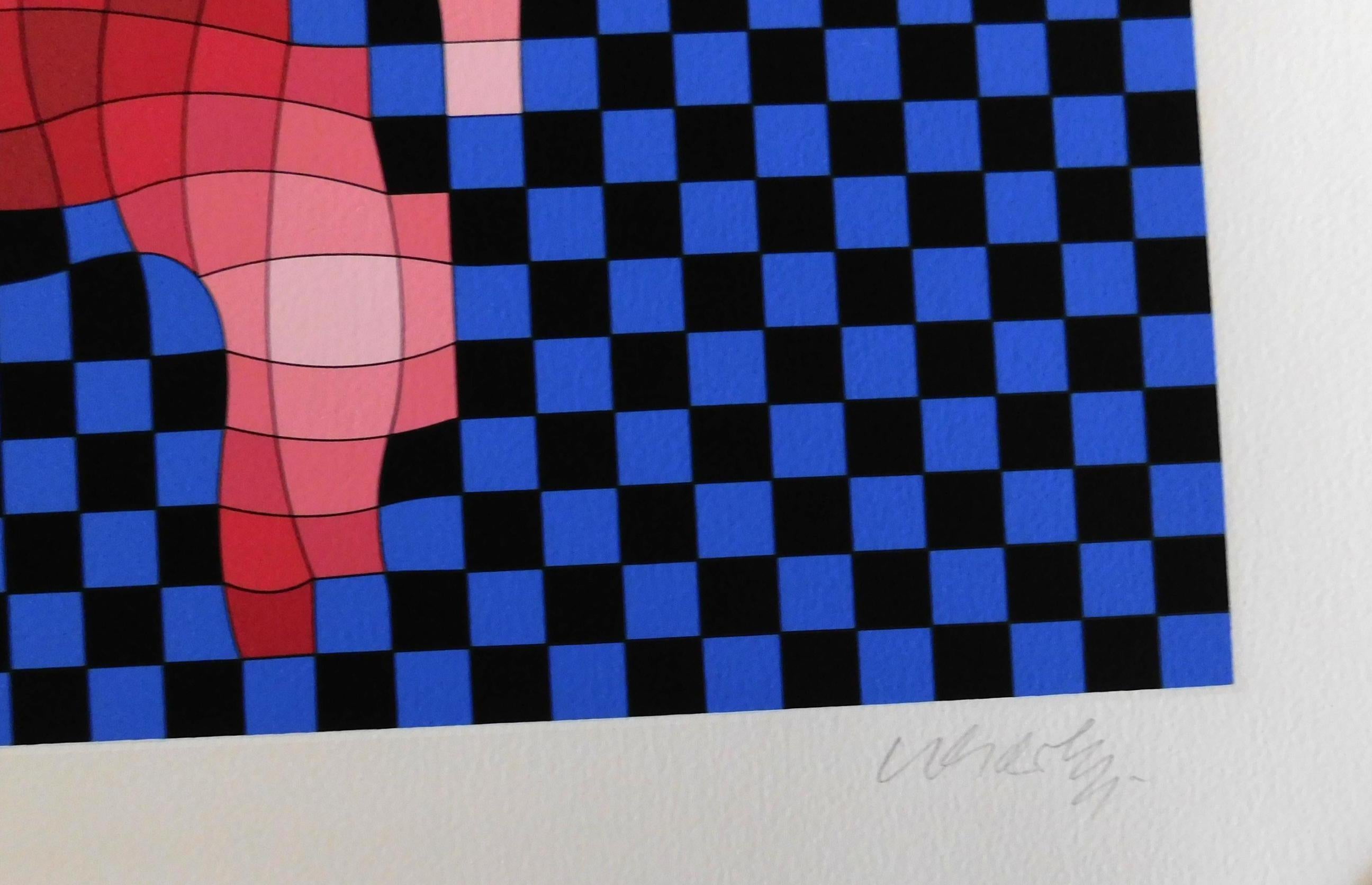 Original Serigraphie von Victor Vasarely, ca. 1970, „Juggler“ im Angebot 3