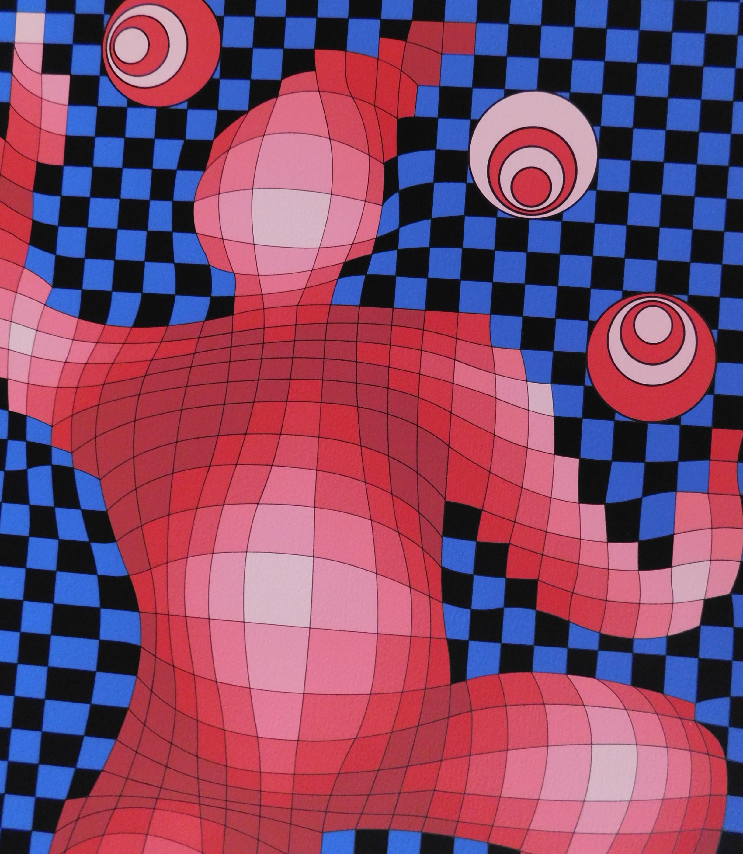 Original Serigraphie von Victor Vasarely, ca. 1970, „Juggler“ im Angebot 5