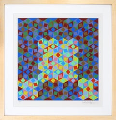 Victor Vasarely, sérigraphie en couleur en édition limitée (93/250), 1998