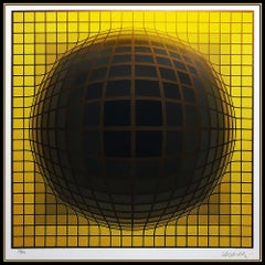 Victor Vasarely Screenprint  Hand Signed Authentic Modern Op Art Illusion