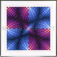 Victor Vasarely Serigraph Pauk-Arny Painting Limited Embossed Edition Op Art