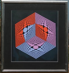 Victor Vasarely Signed Original Serigraph, Circa 1970's - Composition Cinetique