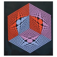 Serigraphie originale signée Victor Vasarely, vers les années 1970 - Composition Cinetique