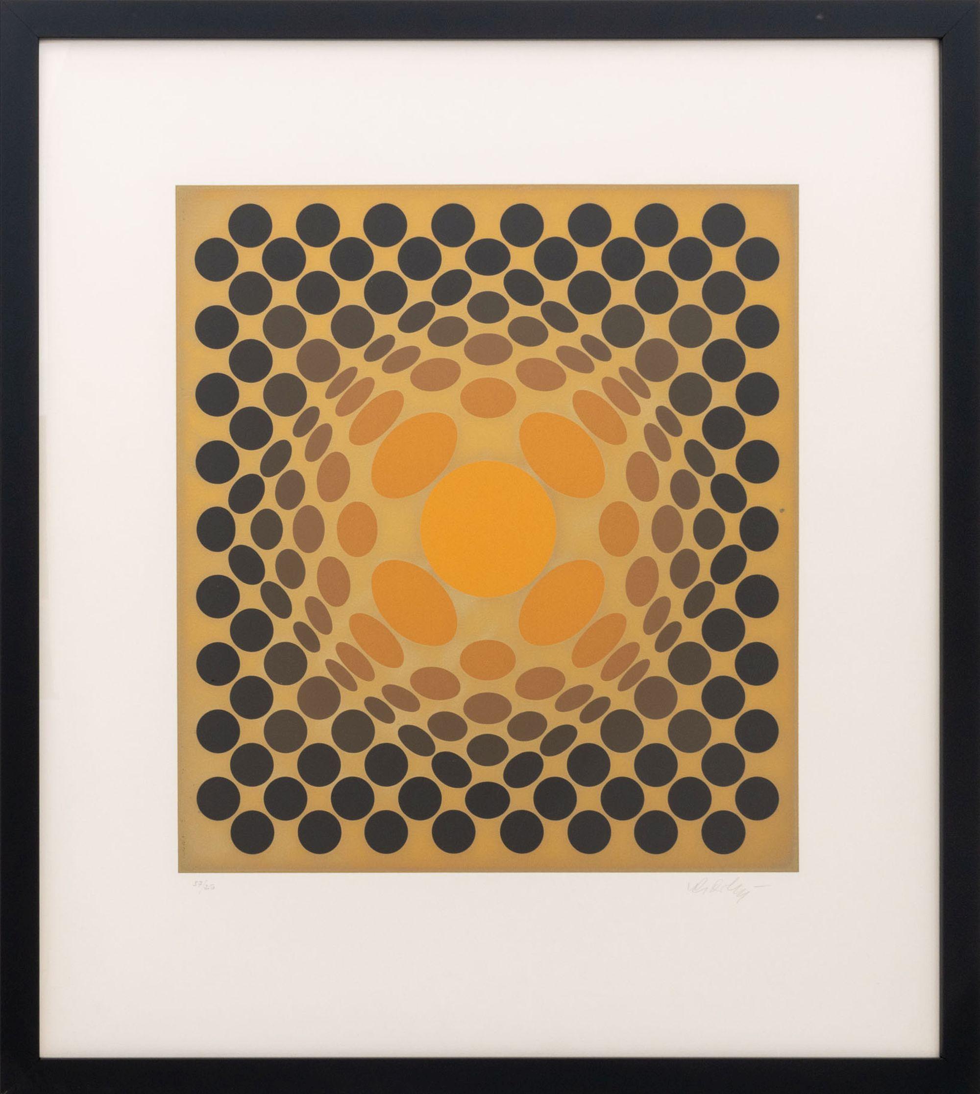 Tewek Screenprint by Victor Vasarely, Op Art, Signed, 1978, Framed