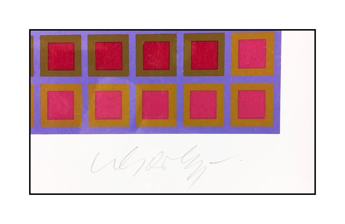Victor Vasarely Titan C Original Color Screenprint Signed Modern Op Artwork Vega For Sale 1