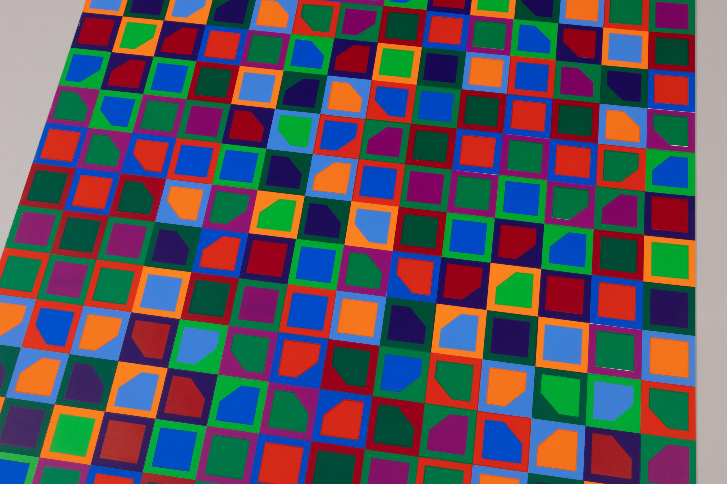 Victor Vasarely, Senza titolo - Stampa firmata del 1966, Op-Art, Geometrico astratto in vendita 1