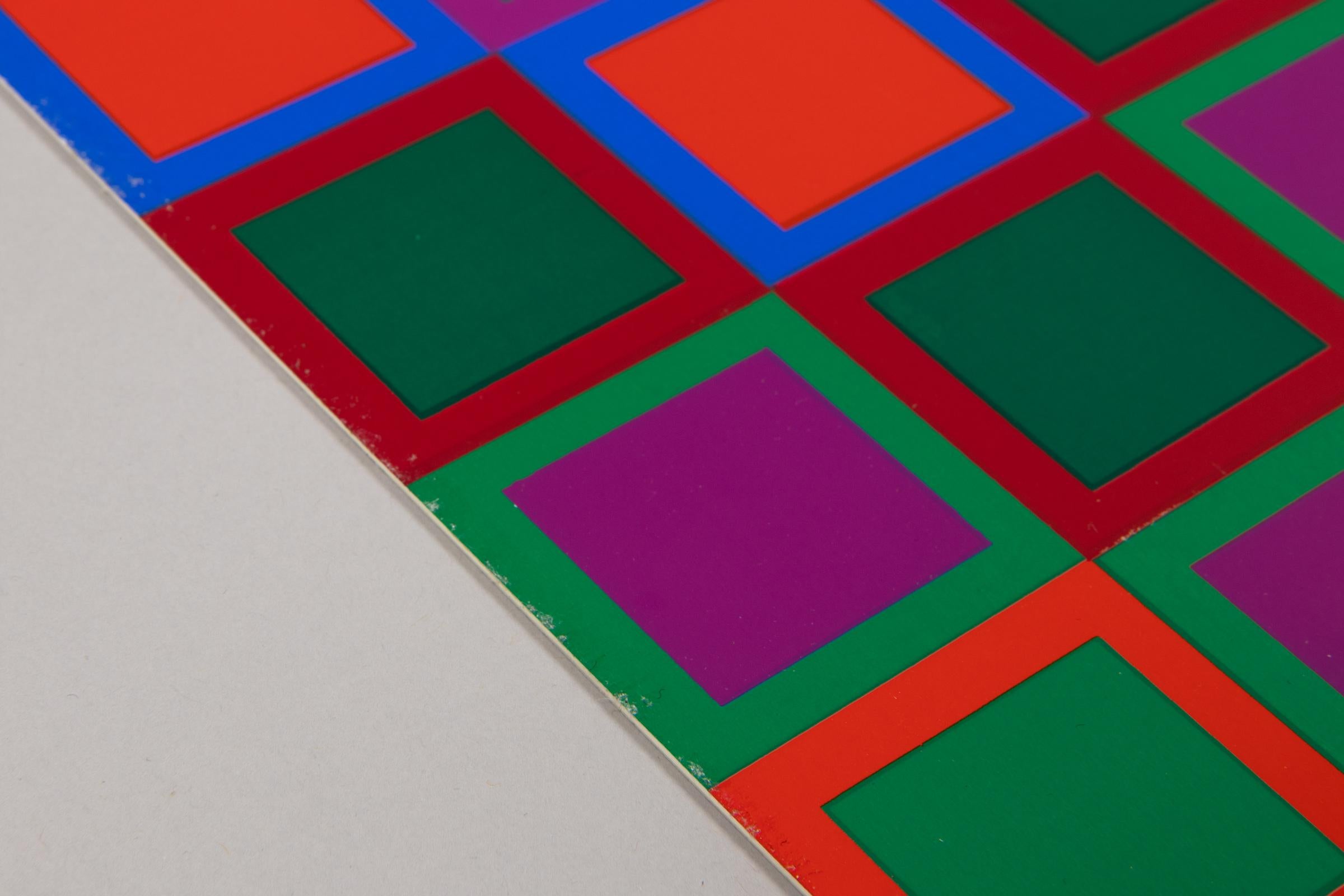 Victor Vasarely, Untitled - Signed Print from 1966, Op-Art, Abstract Geometric For Sale 3