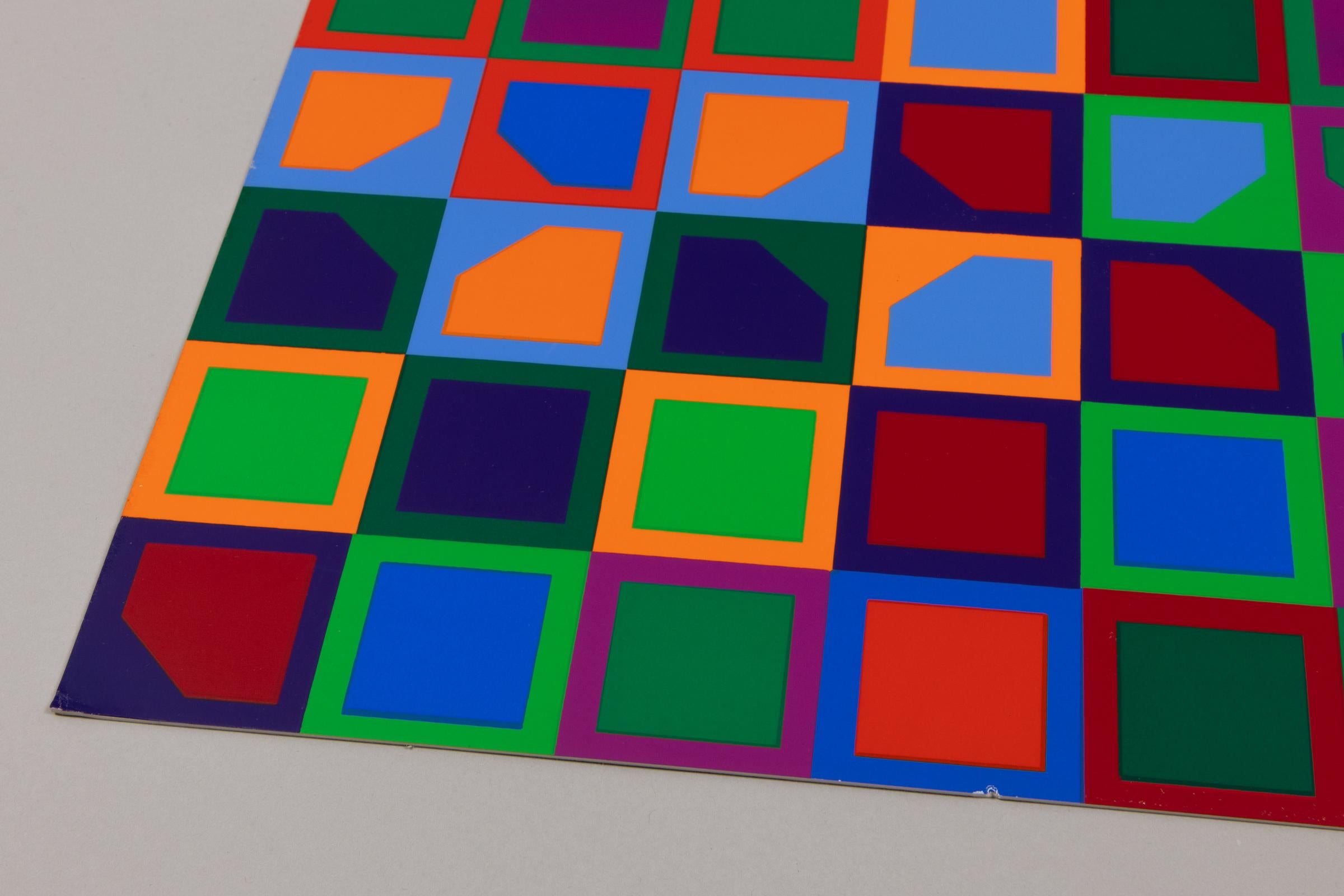 Victor Vasarely, Untitled - Signed Print from 1966, Op-Art, Abstract Geometric For Sale 4