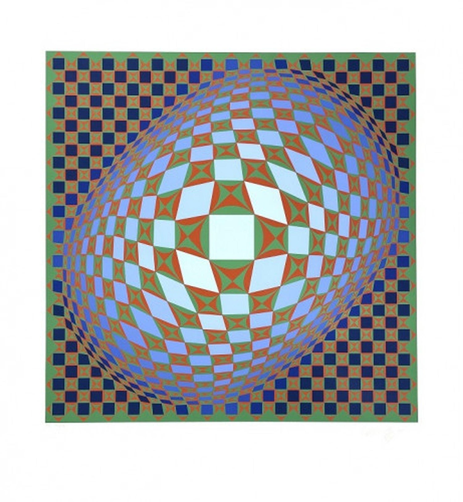 1987 Victor Vasarely 'Clown (Red)' Modernism Black,Red,Yellow Sweden Offset For  Sale at 1stDibs