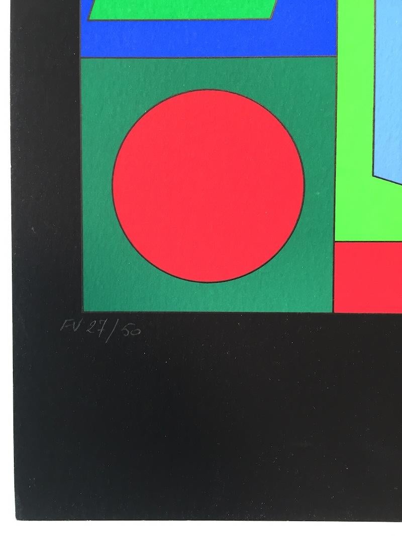 TECHNICAL INFORMATION

Victor Vasarely
Zaphir	
c.1970	
Screenprint on wove paper	
13 x 10 in.	
Edition of 50	
Pencil signed & numbered

Accompanied with COA by Gregg Shienbaum Fine Art 

Condition: This work is in excellent condition