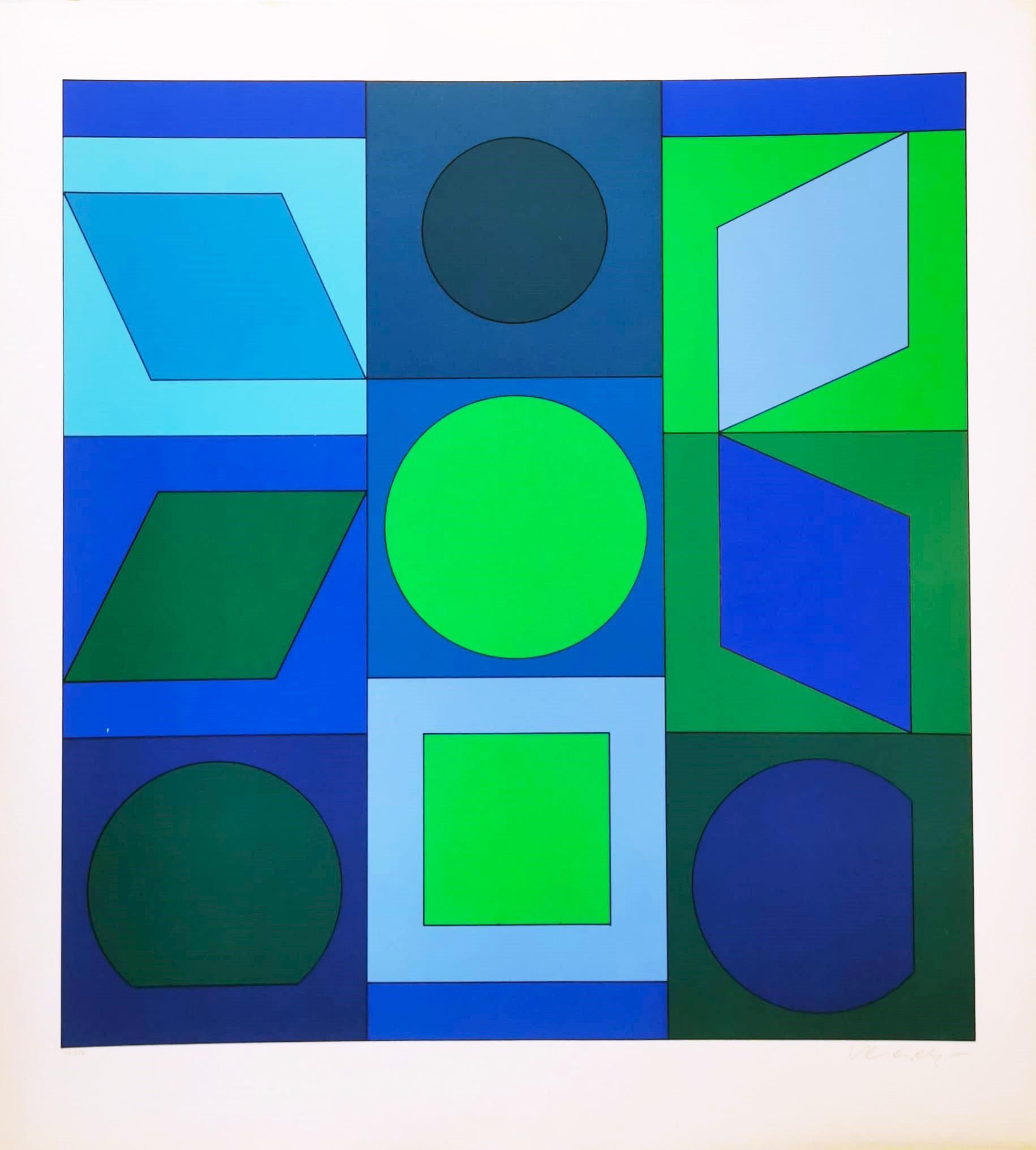 Victor Vasarely Abstract Print - Zaphir 