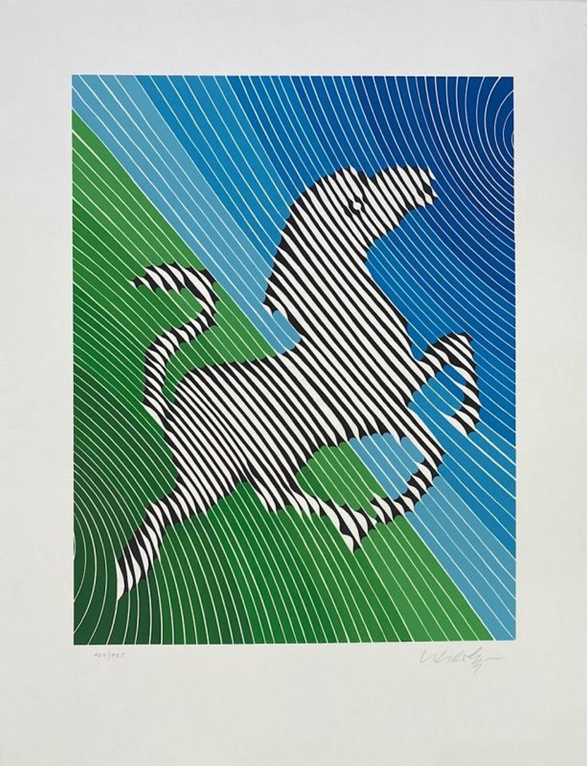 Victor Vasarely Abstract Print – Zebra 2 