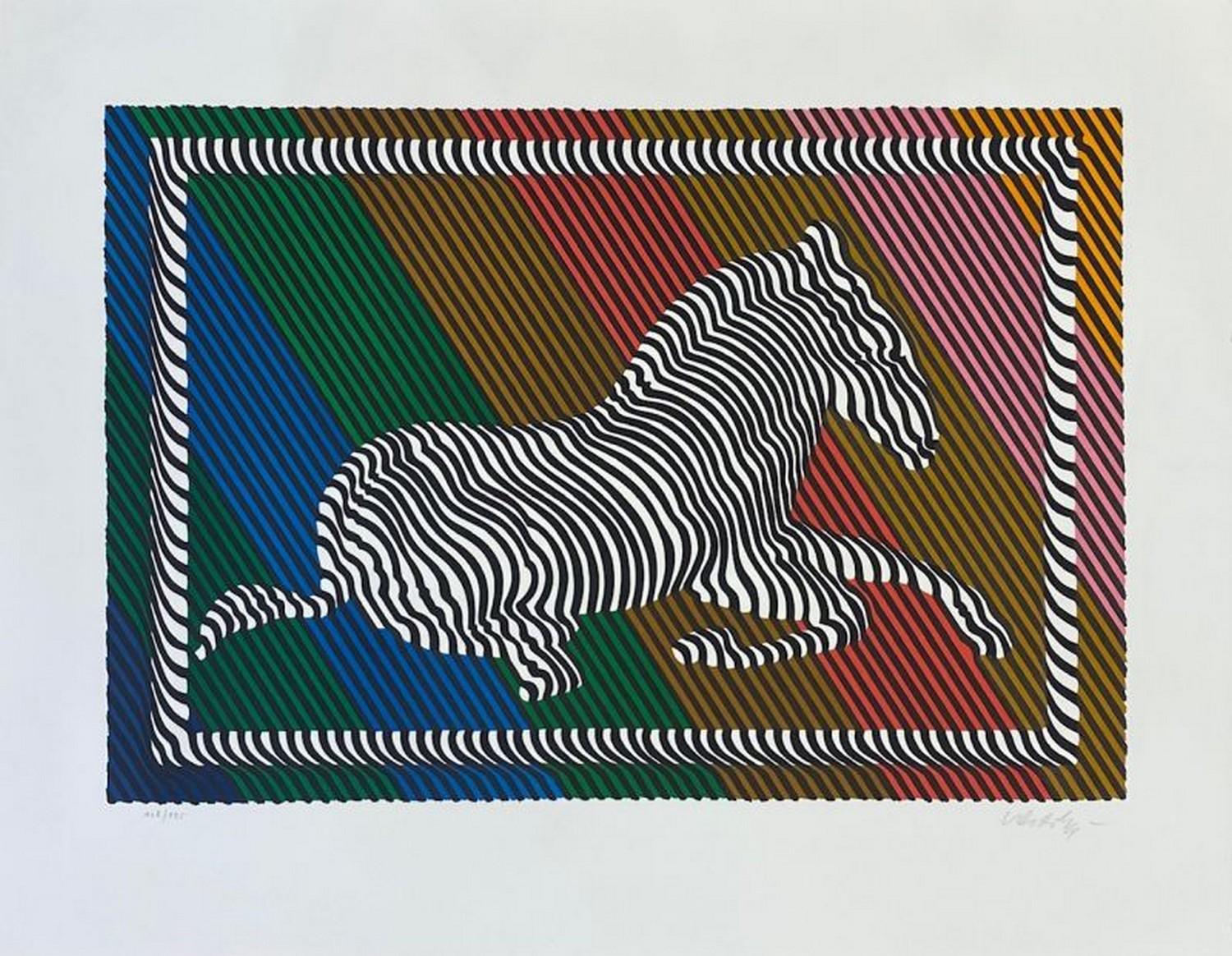 Victor Vasarely Abstract Print - Zebra 3