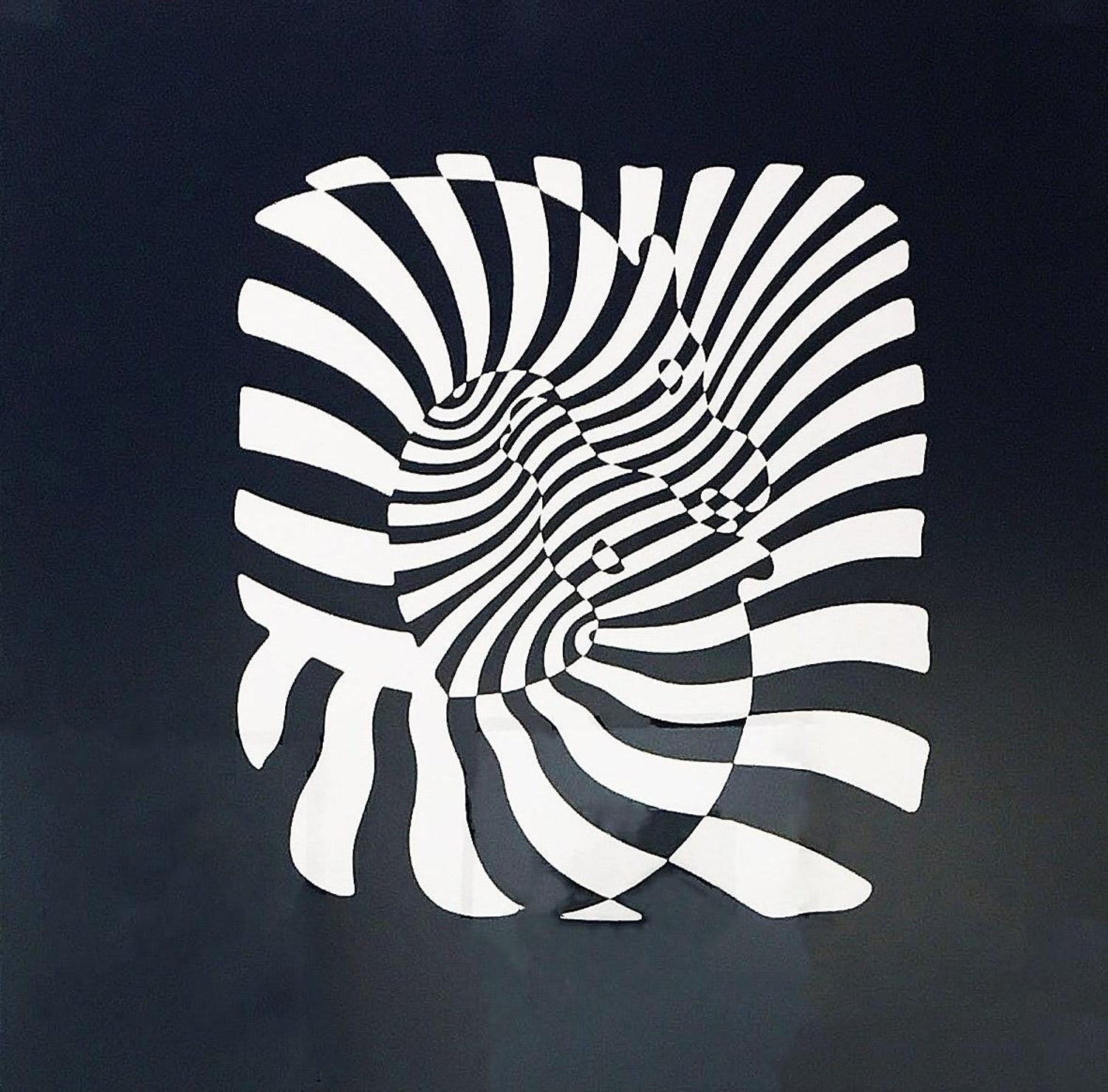 Victor Vasarely Zebra Heads White On Black At 1stdibs