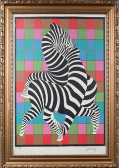 Zebra Zambo - Impression srigraphie par V. Vasarely - 1983