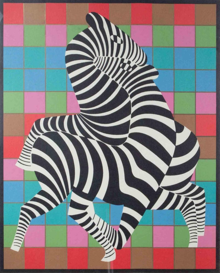 Victor Vasarely Zebra Zambo Screen Print by V. Vasarely 1983 For