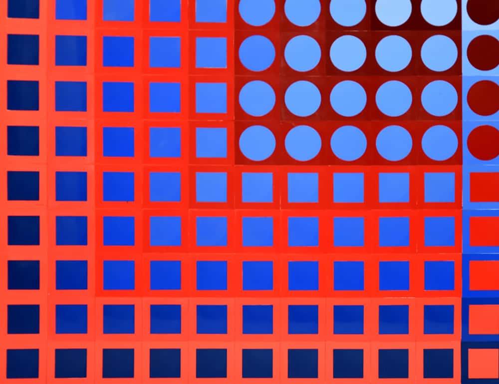 Zoeld Red/Blue, from the Kanta Series - Op Art Print by Victor Vasarely